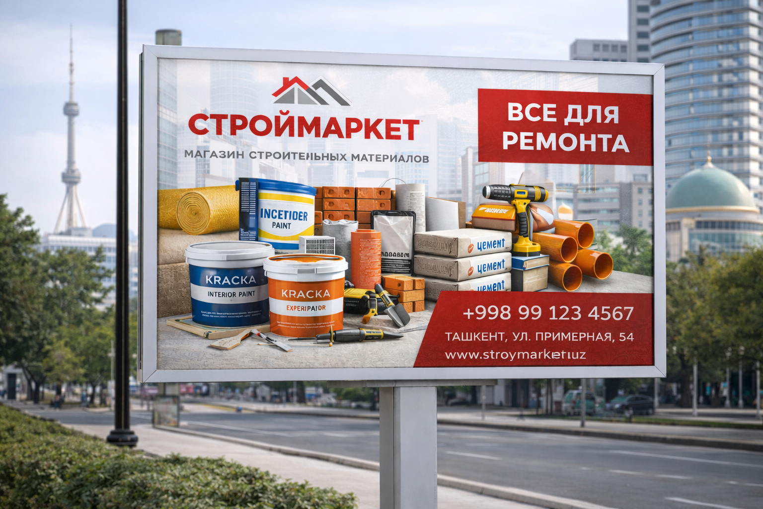 Печать баннера для наружной рекламы с чётким изображением и крупным текстом