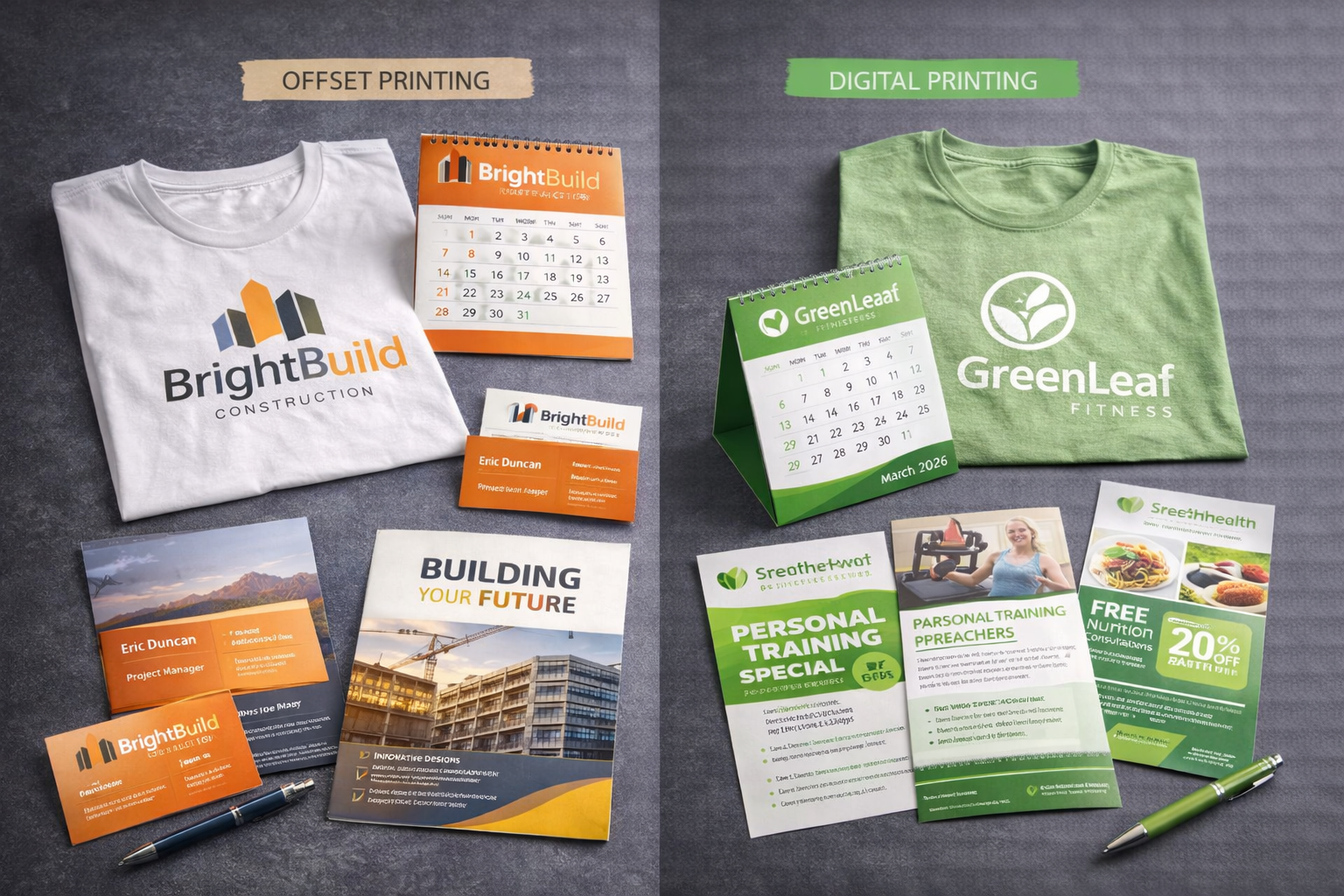 Полиграфическая продукция, напечатанная офсетным и цифровым способом